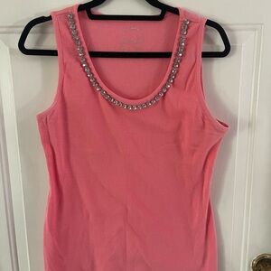 INC International Concepts Pink Embellished Sleeveless Top XL